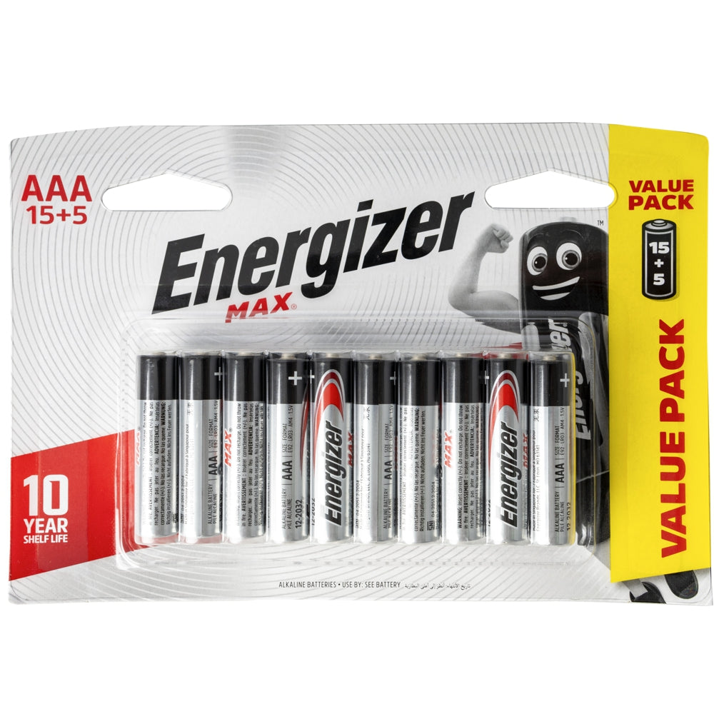 ENERGIZER MAX: AAA - 15+5 FREE PACK