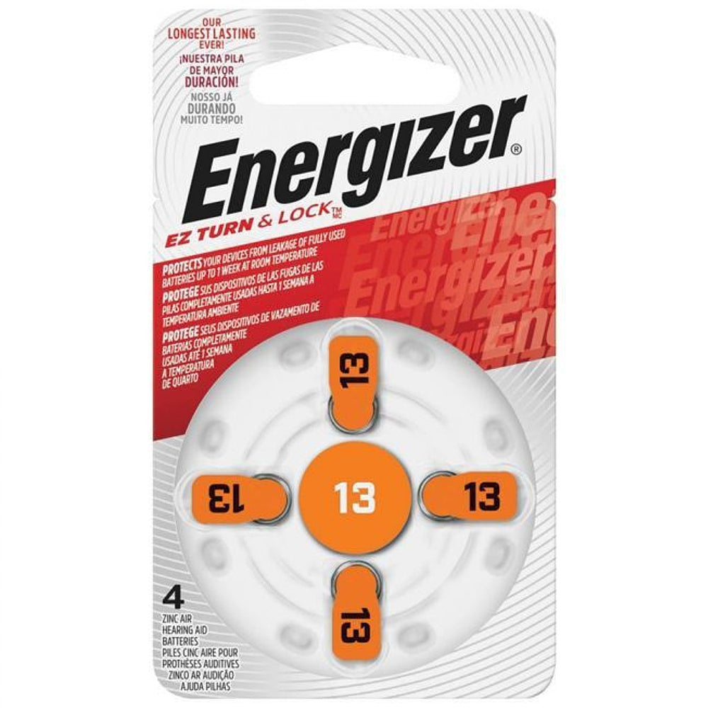 ENERGIZER HEARING AID BATTERY AZ13 ORANGE 4 PACK