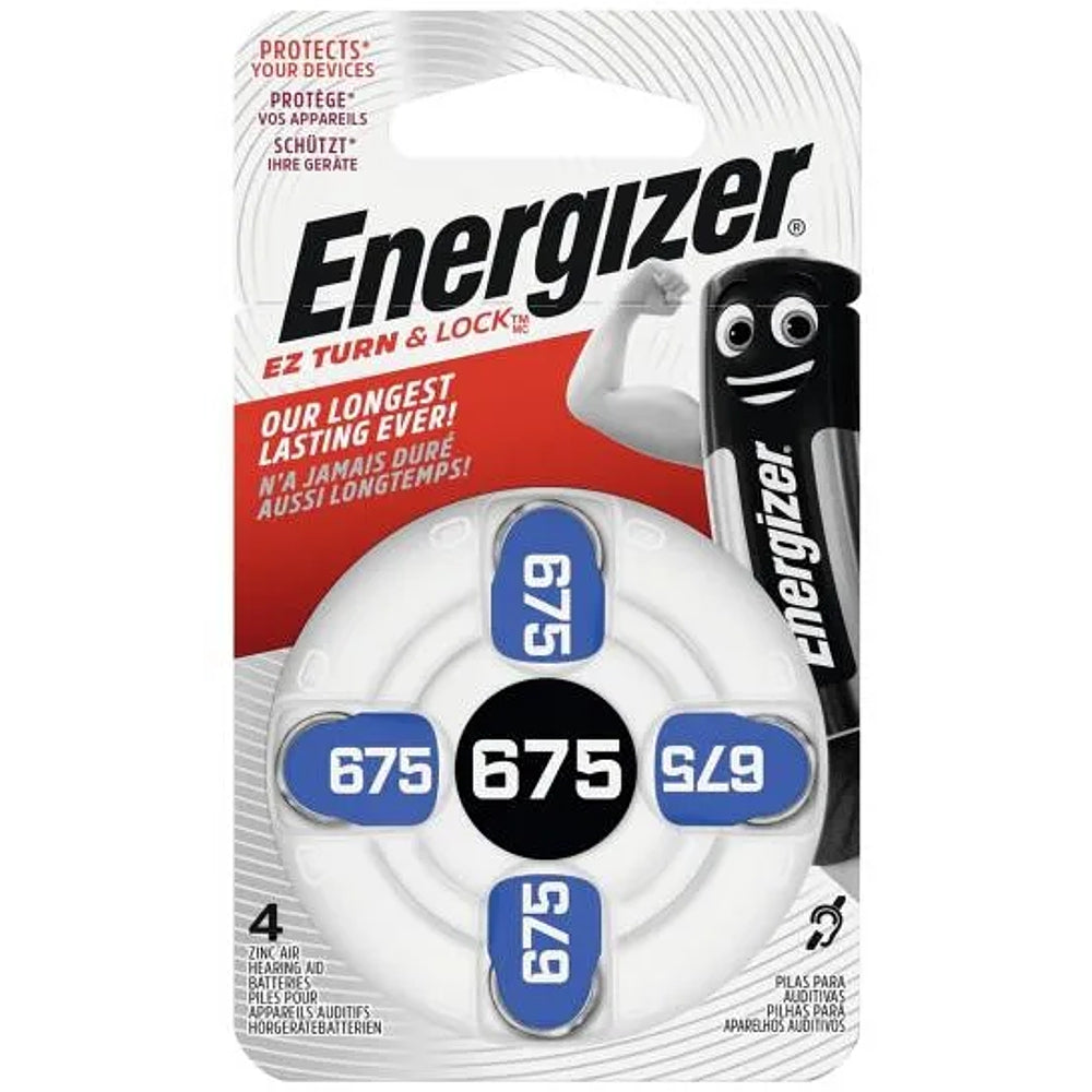 ENERGIZER HEARING AID BATTERY AZ675 BLUE 4 PACK