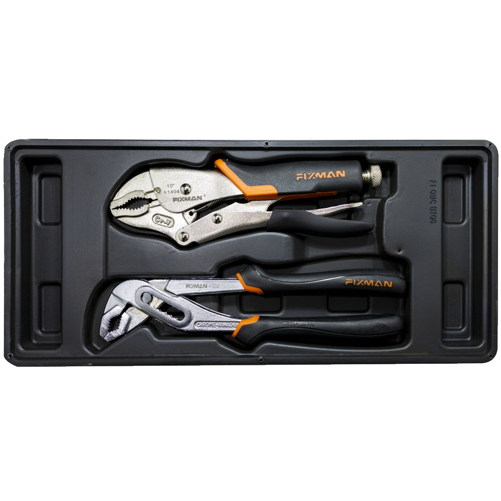 FIXMAN TRAY 2 PIECE PLIER SET GROOVE JOINT PLIERS 10' AND LOCK GRIP PL