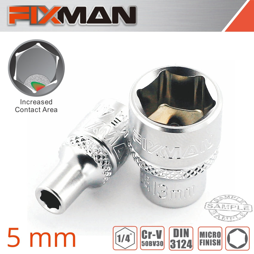 FIXMAN 1/4' DRIVE HEX SOCKET 5MM