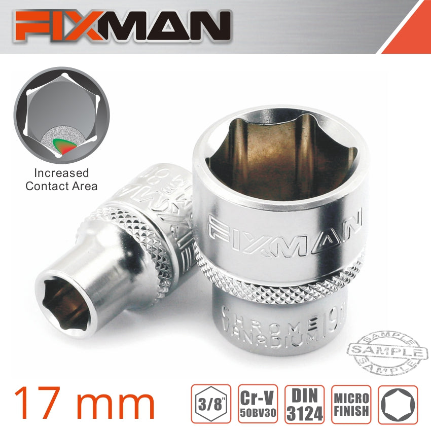 FIXMAN 3/8' DRIVE HEX SOCKET 17MM