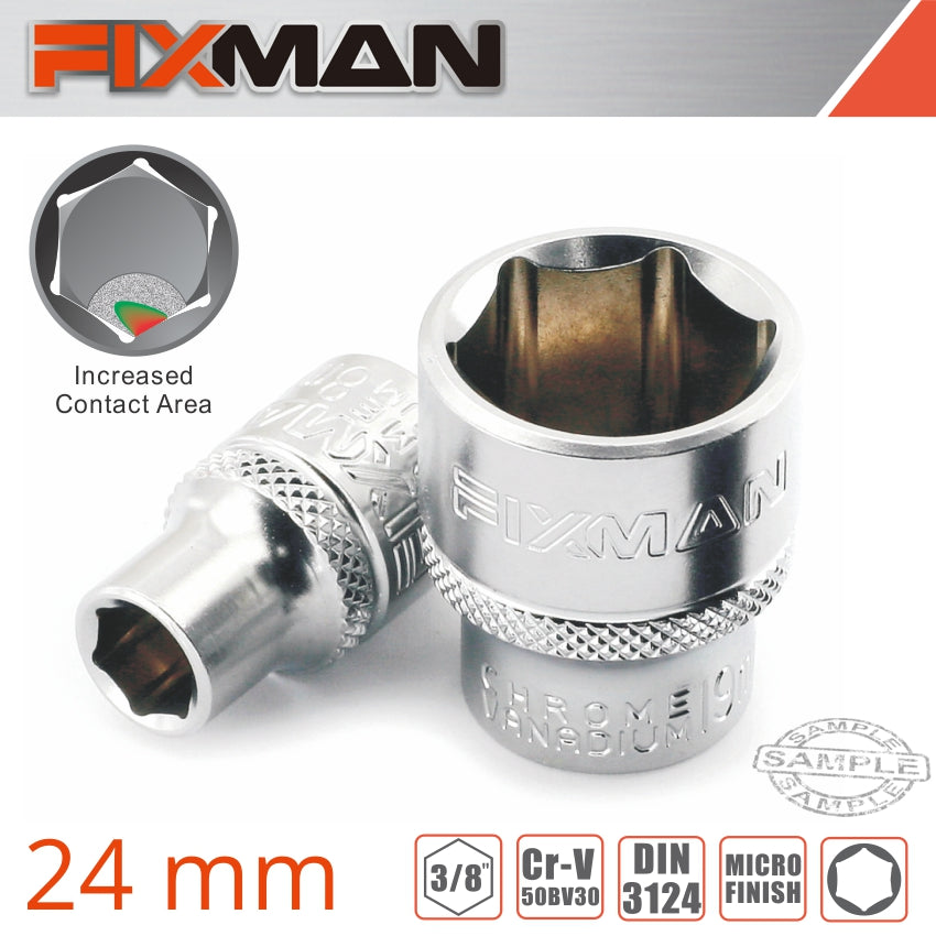 FIXMAN 3/8' DRIVE HEX SOCKET 24MM