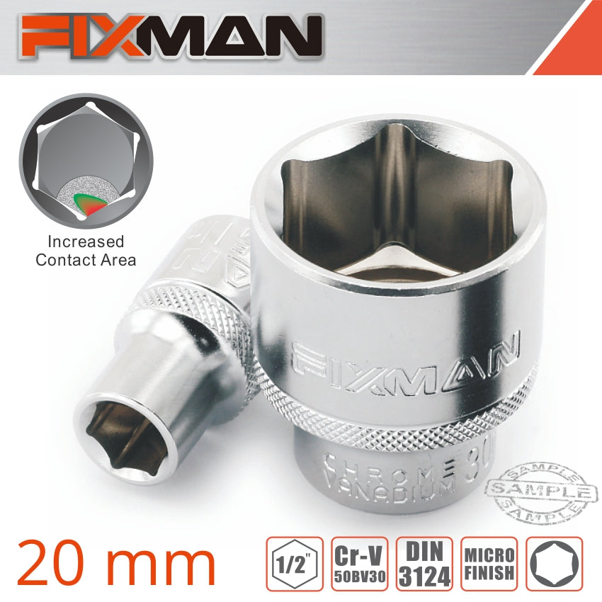 FIXMAN 1/2' DRIVE HEX SOCKET 20MM X 27.8MM