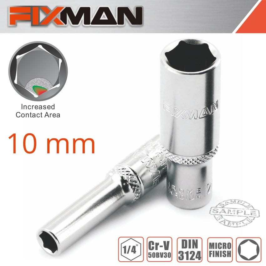 FIXMAN 1/4' DR DEEP SOCKET 10MM