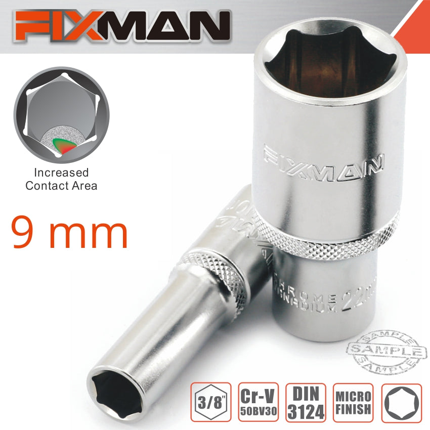 FIXMAN 3/8' DR DEEP SOCKET 9MM