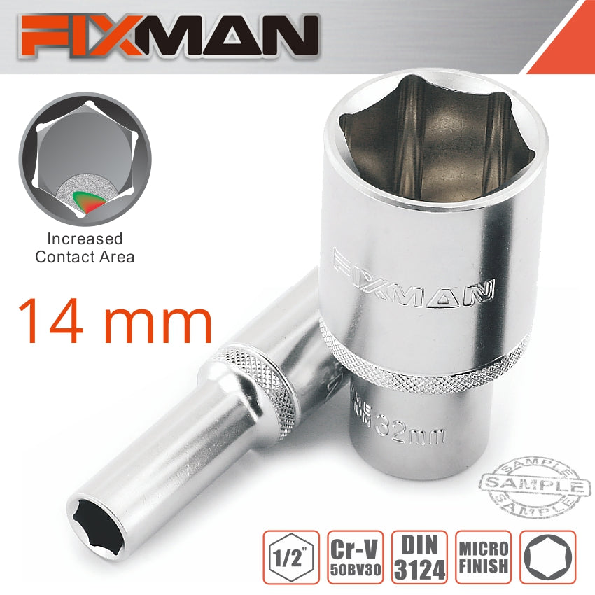 FIXMAN 1/2' DR DEEP SOCKET 14MM