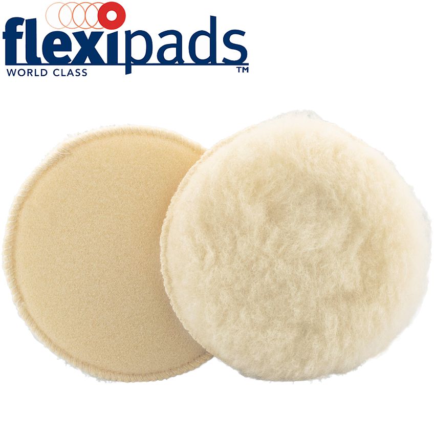 Flexipads 125MM WOOL PAD WITH HOOK AND LOOP