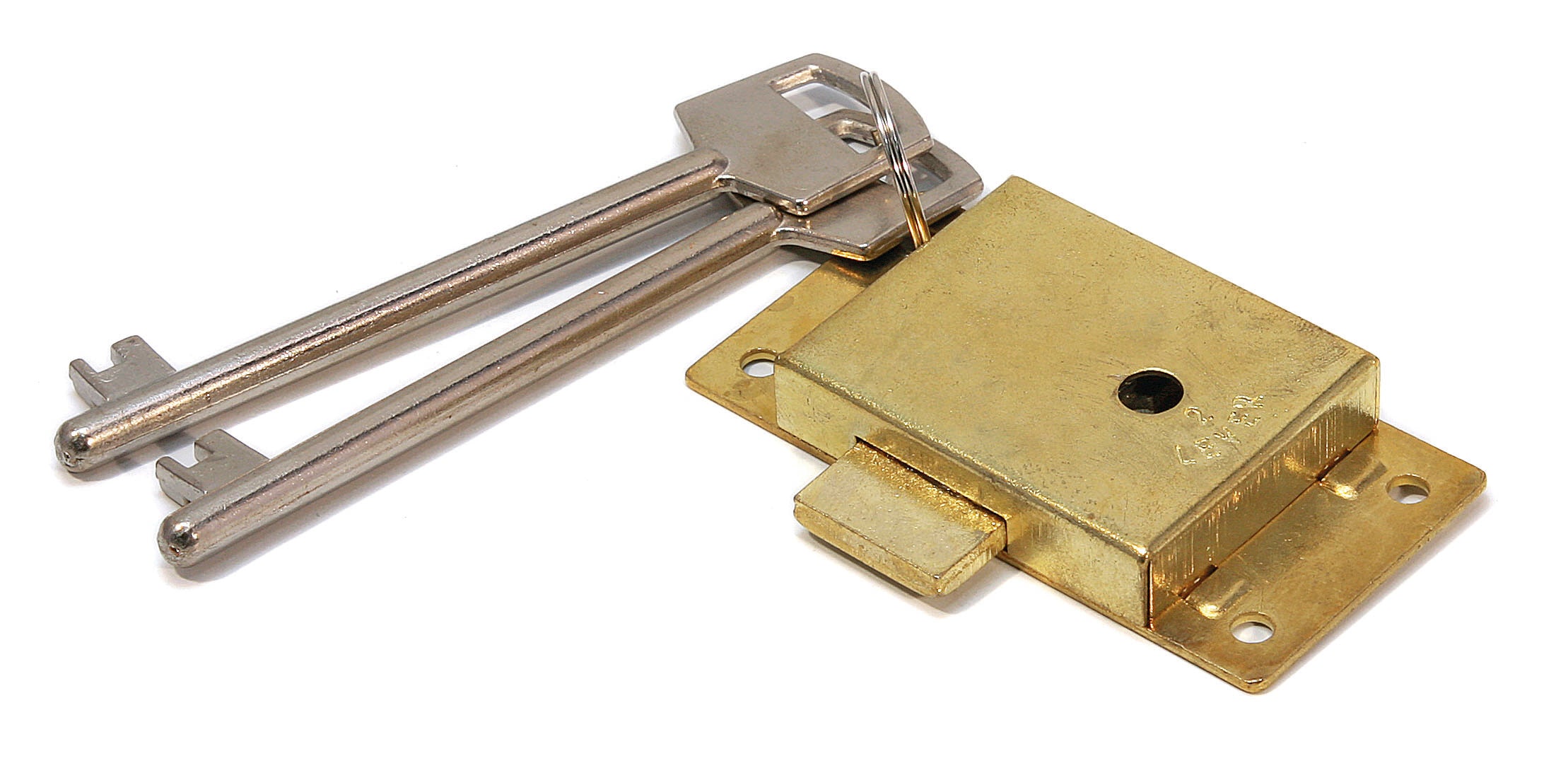 Ruwag Cupboard Lock Brass Plated 53mm (1)