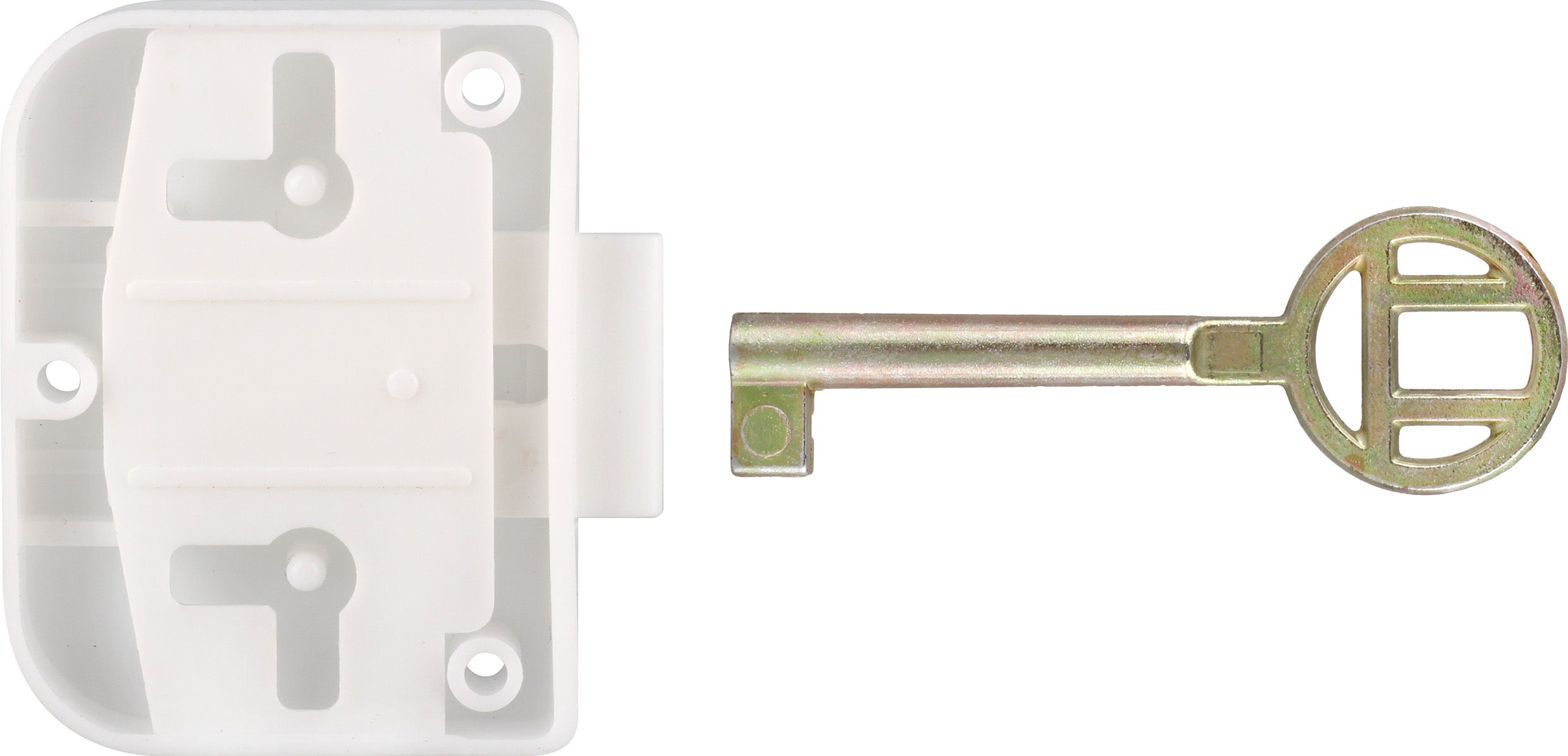 Ruwag Cupboard Lock Plastic White (1)
